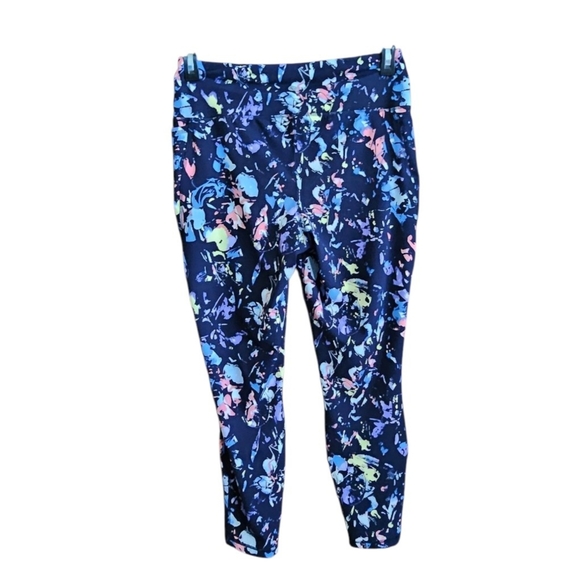 Livi High Rise Soft 7/8 Leggings Multi Splatter On Navy Size 14/16 - Picture 6 of 12